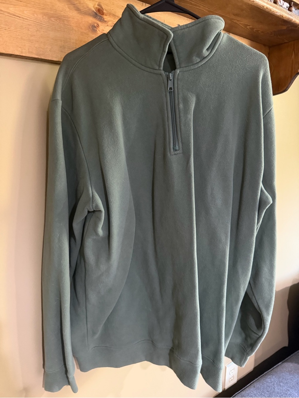 croft & barrow Men's Sage Green Quarter-Zip Fleece Pullover
